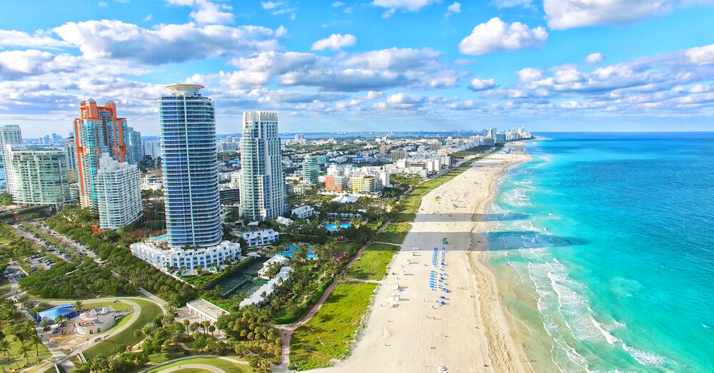Aerial view of Miami Beach 