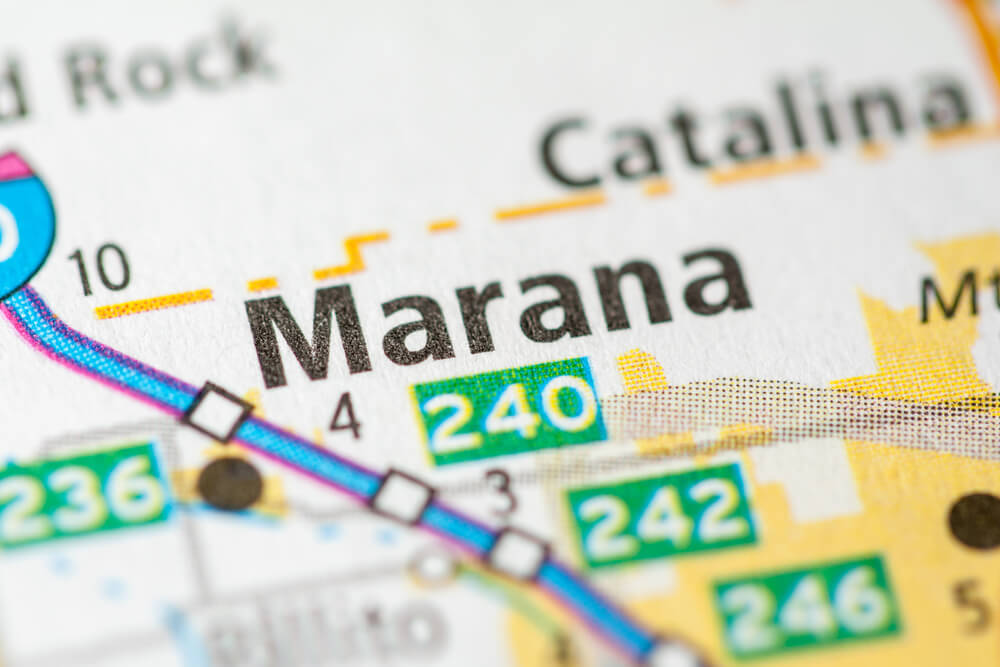 Marana Arizona on a map for IV therapy