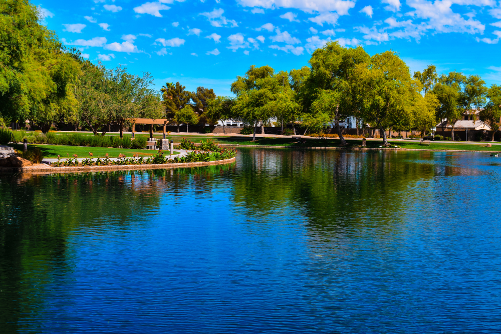 Beautiful,Pond,And,Scenery,At,Power,Ranch,In,Gilbert,,Az